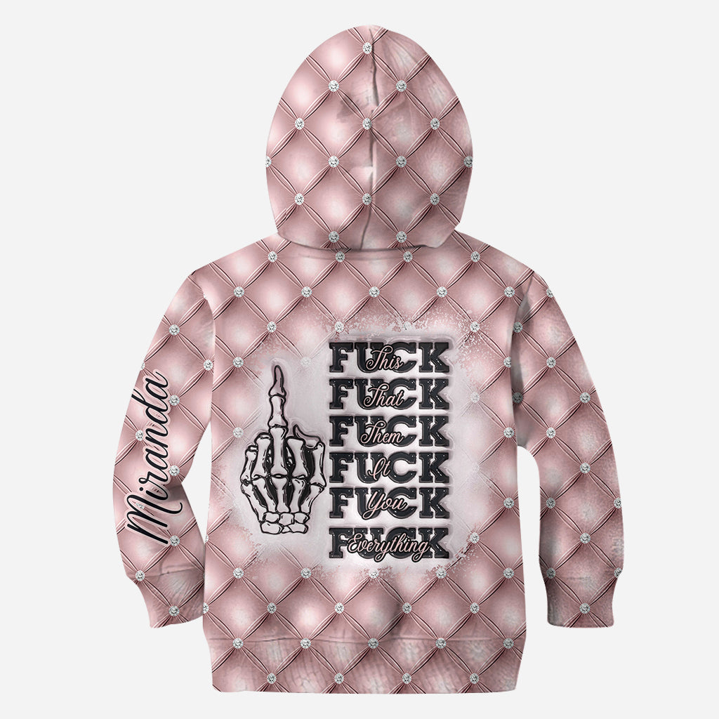 Fck This Fck That Fck You Fck Everything - Sweat à capuche et legging personnalisés tête de mort