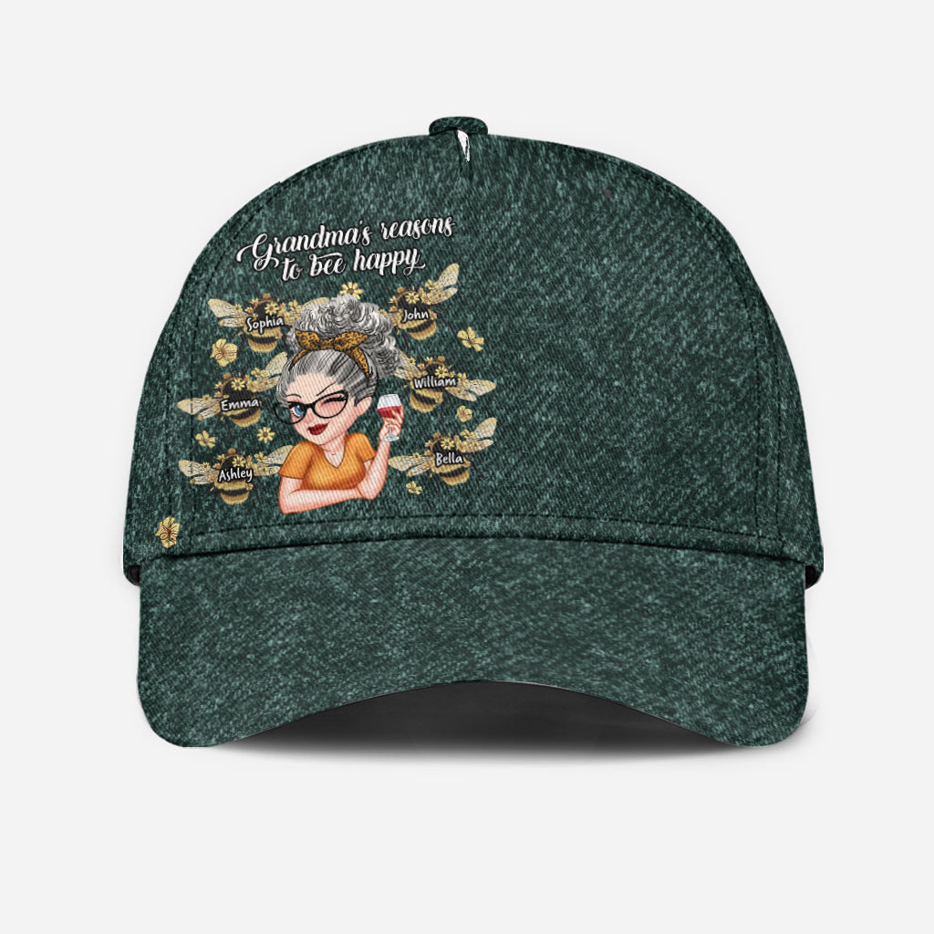 Les raisons d'être heureuse de grand-mère - Casquette classique personnalisée pour grand-mère