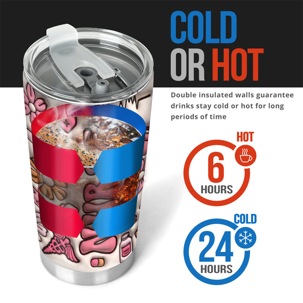 Gobelet personnalisé pour infirmière, style floral rose, « Infirmière CNA » -