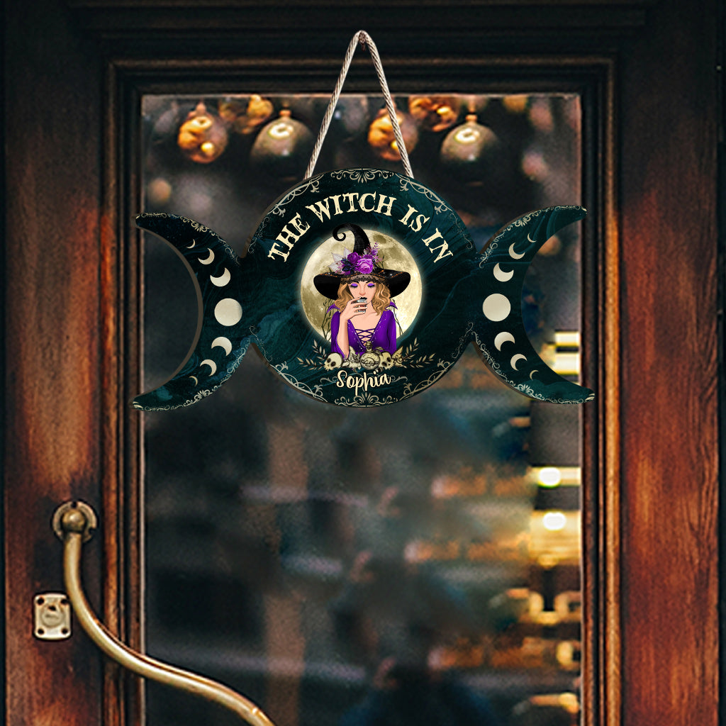 Triple Moon - Personalized Witch Custom Shaped Wood Sign