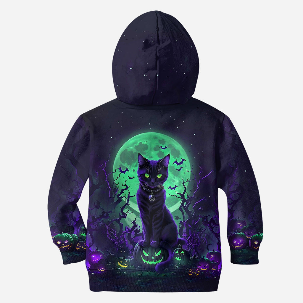 Chat Noir Mystérieux - Sweat à capuche et leggings personnalisés Chat Noir