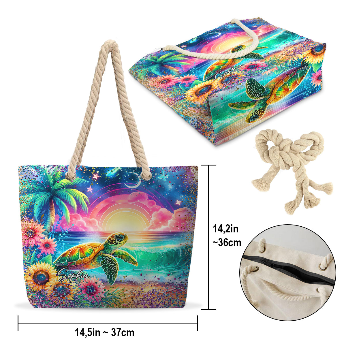 Love Turtles - Personalized Turtle Beach Bag