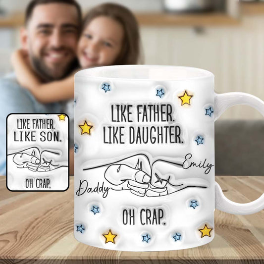 Tel père, telle fille, tel fils - Mug personnalisé pour papa