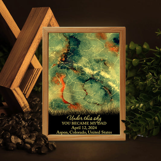 Là où tout a commencé - Cadre photo personnalisé pour papa avec boîte lumineuse