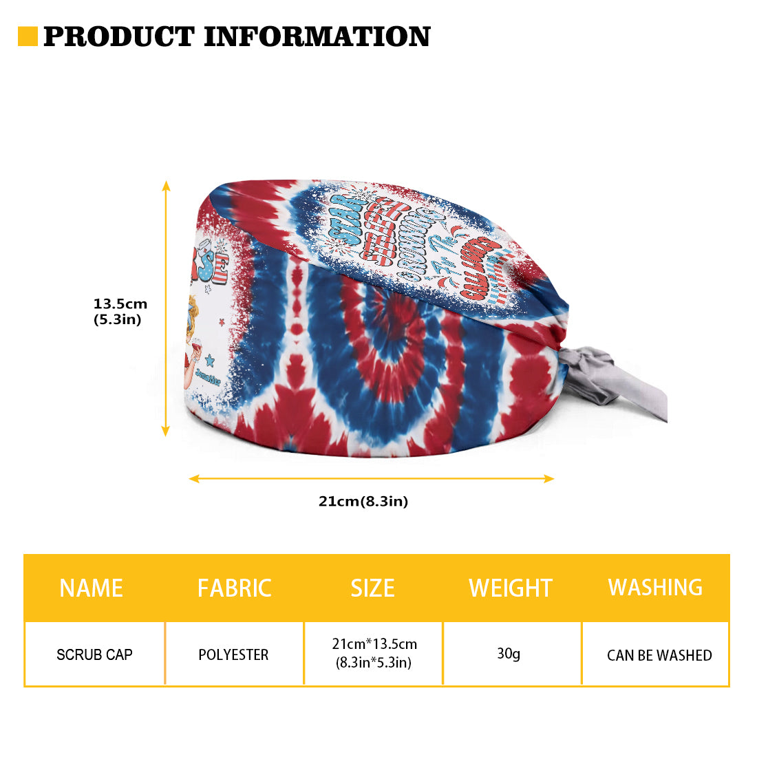 Journée des infirmières (4 juillet) - Bonnet de bloc opératoire personnalisé