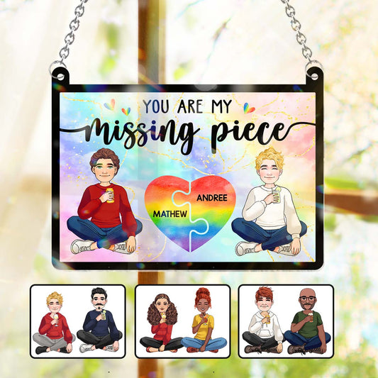 My Missing Piece - Personalized LGBT Support Window Hanging Suncatcher Ornament