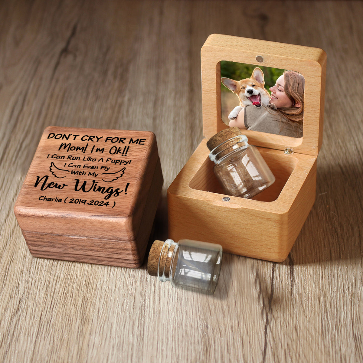 Don't Cry For Me I'm Ok - Personalized Dog Pet Fur Keepsake