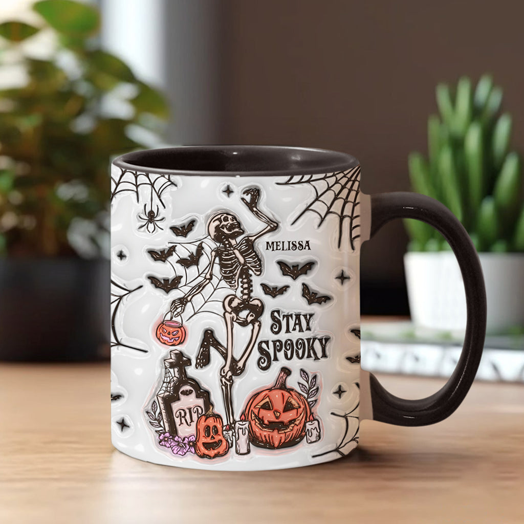 Restez effrayant - Mug personnalisé à motif crâne