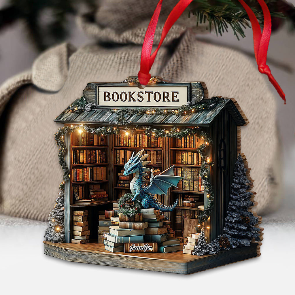 Fantasy Bookstore - Personalized Book Ornament