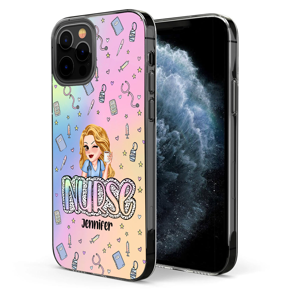 Vie d'infirmière - Étui de téléphone transparent personnalisé pour infirmière