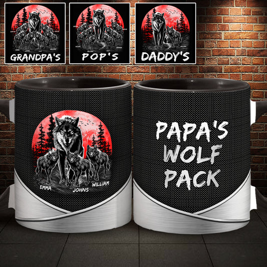 Papa Wolf - Personalized Grandpa Accent Mug