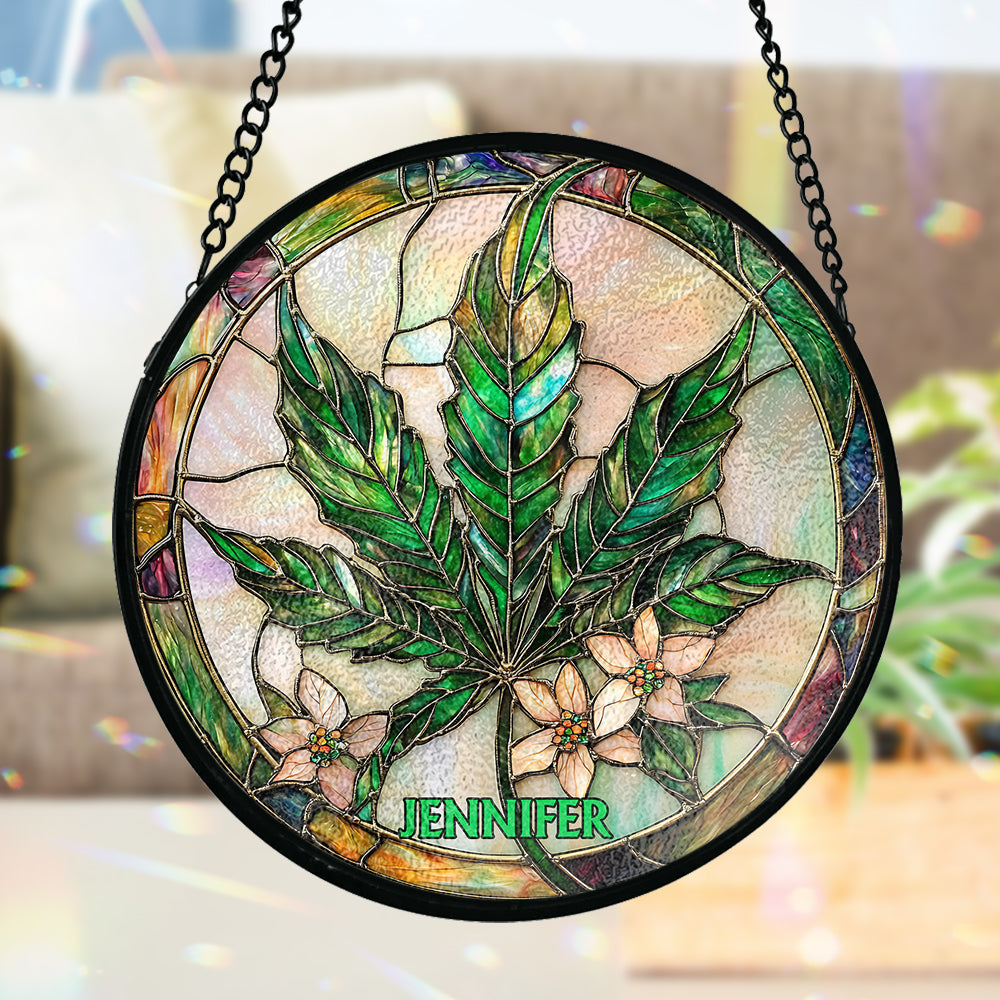 High Times - Personalized Weed Stained Glass Suncatcher