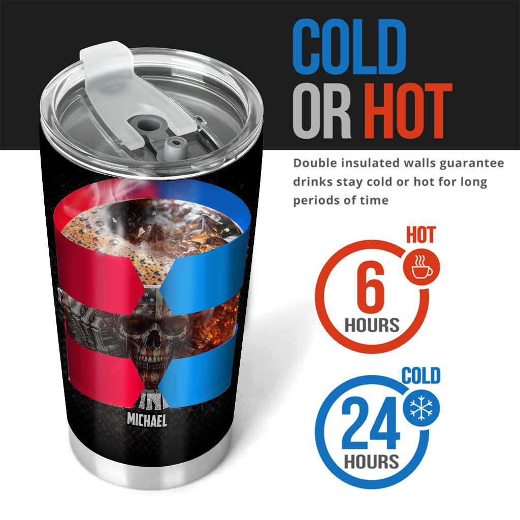 Gobelet crâne personnalisé avec motif squelette et drapeau américain