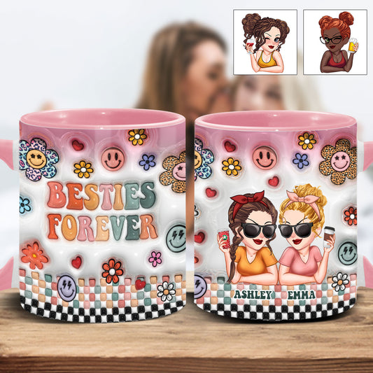 Meilleures amies pour toujours - Mug personnalisé Bestie Forever Floral