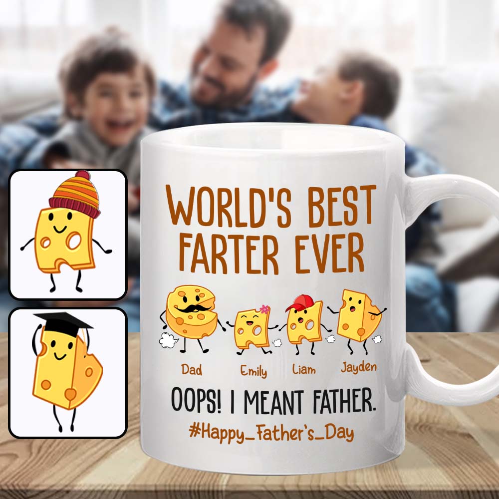 Mug humoristique « Meilleur péteur du monde » personnalisé pour papa