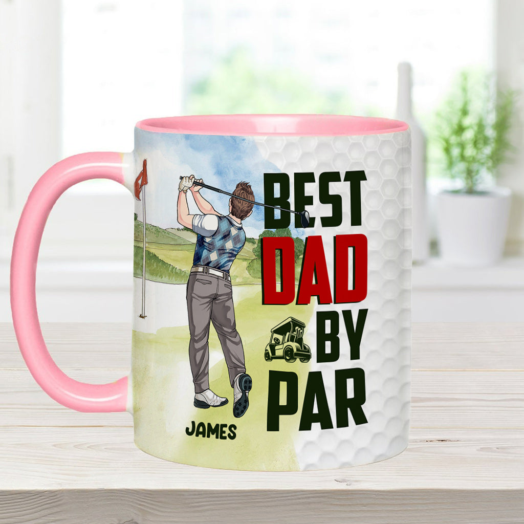 Meilleur papa selon le par - Mug personnalisé sur le thème du golf