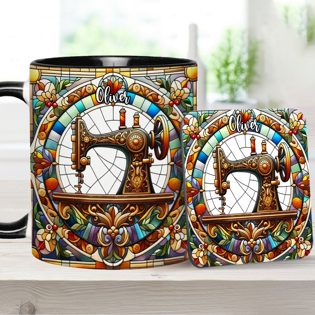 Mug personnalisé « Machine à coudre colorée » - Motif couture