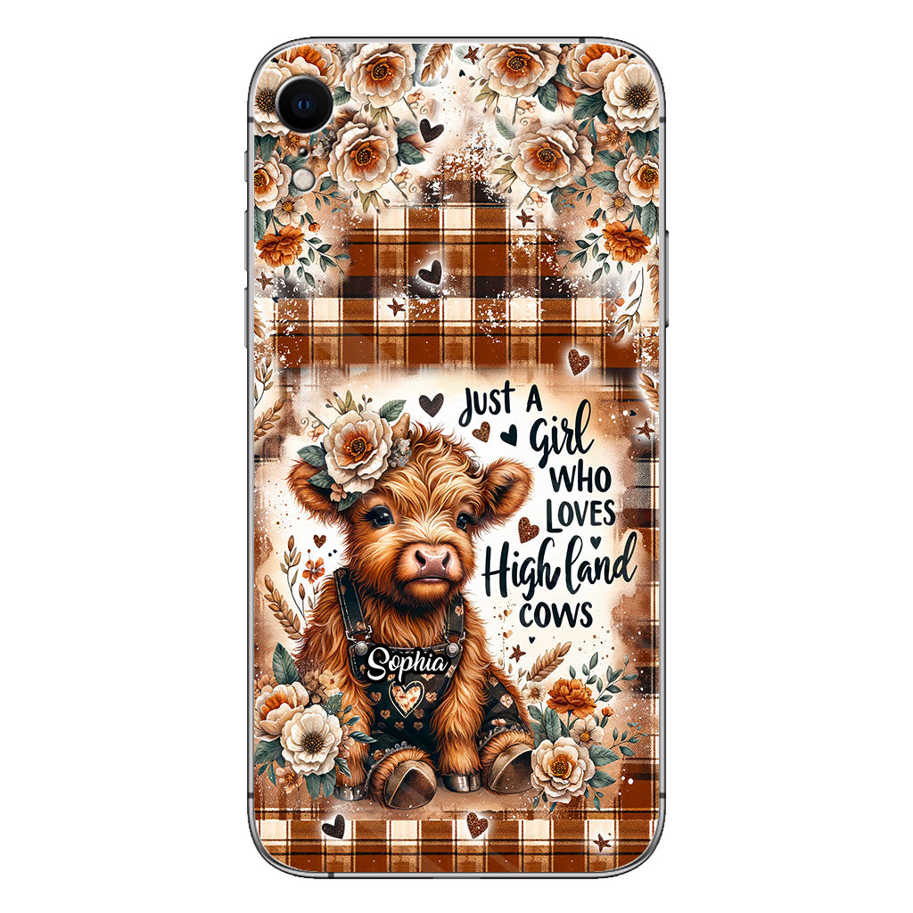 Juste une fille qui aime les vaches des Highlands - Coque de téléphone personnalisée