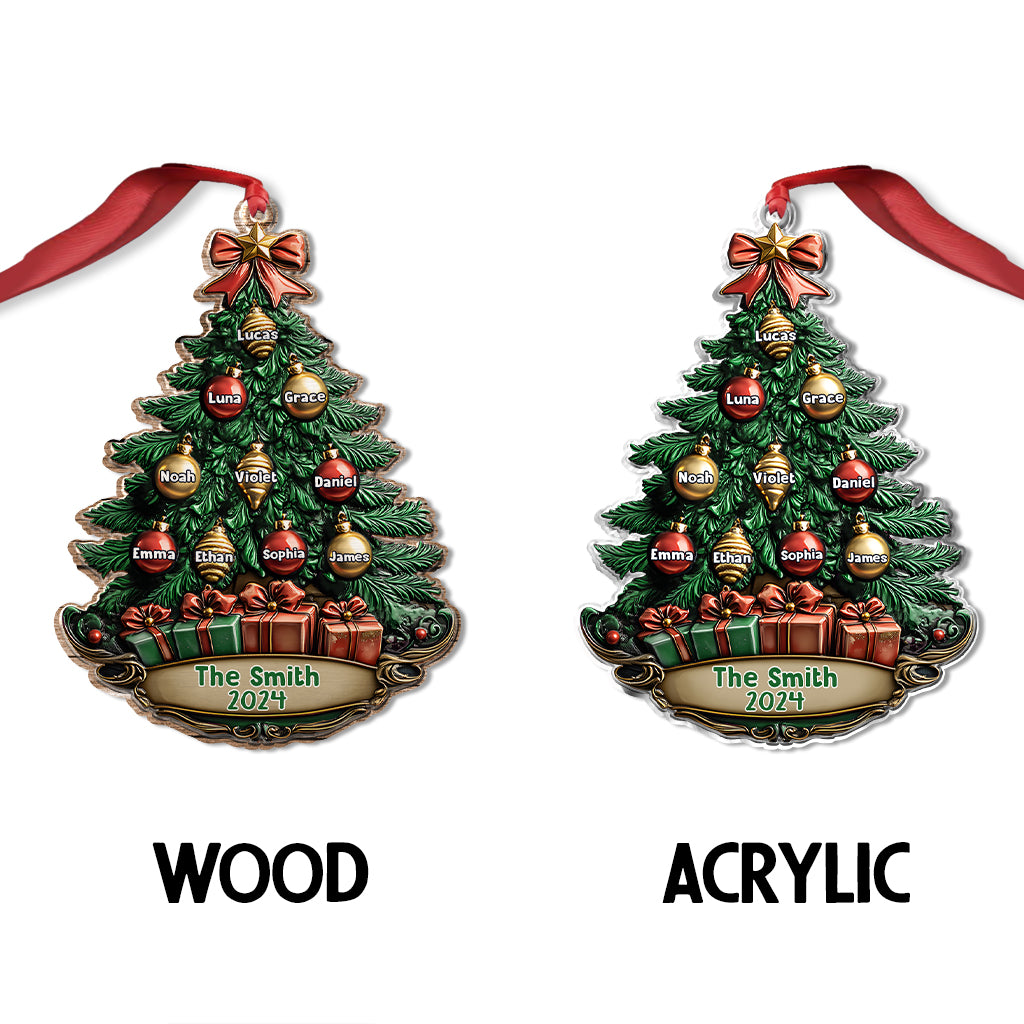Merry Christmas - Personalized Family Custom Shaped Ornament