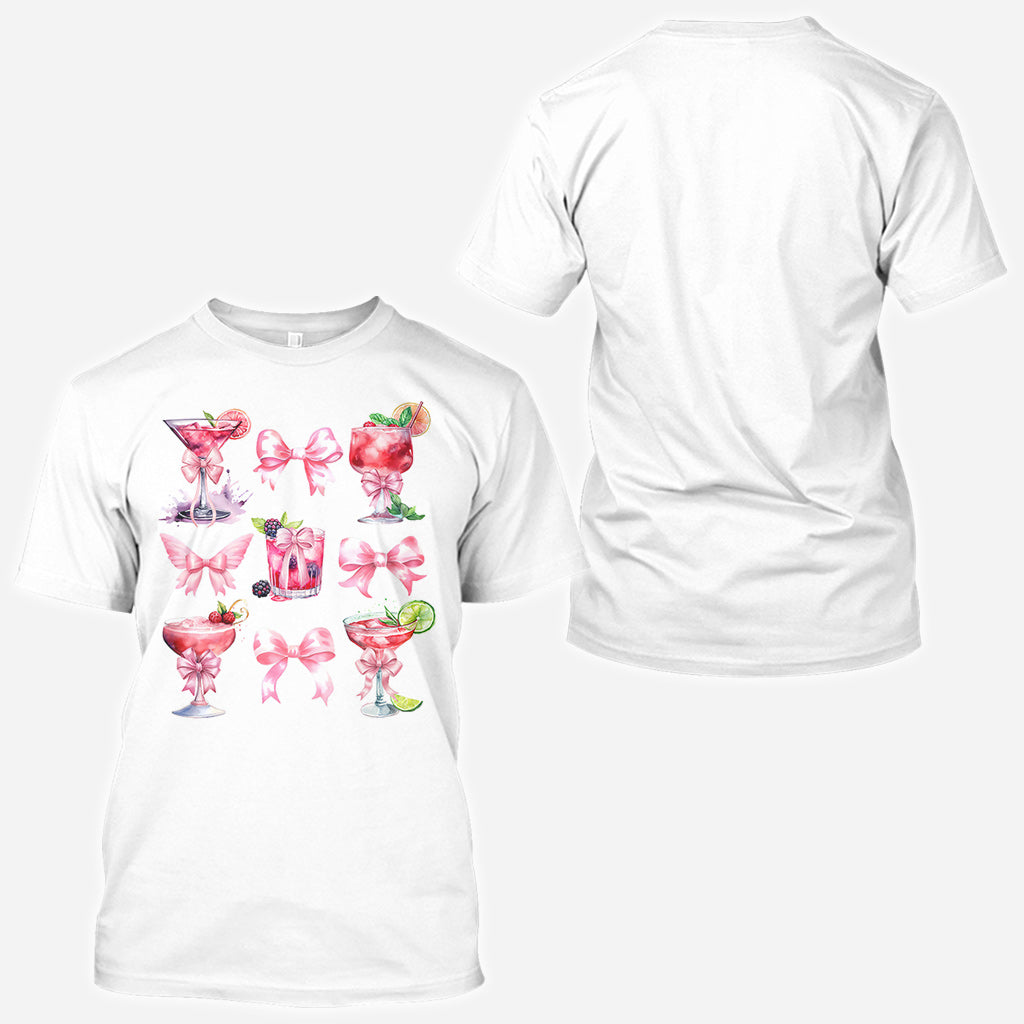 Économisez l'eau, buvez des cocktails, Coquette Girly - T-shirt personnalisé cocktail intégral