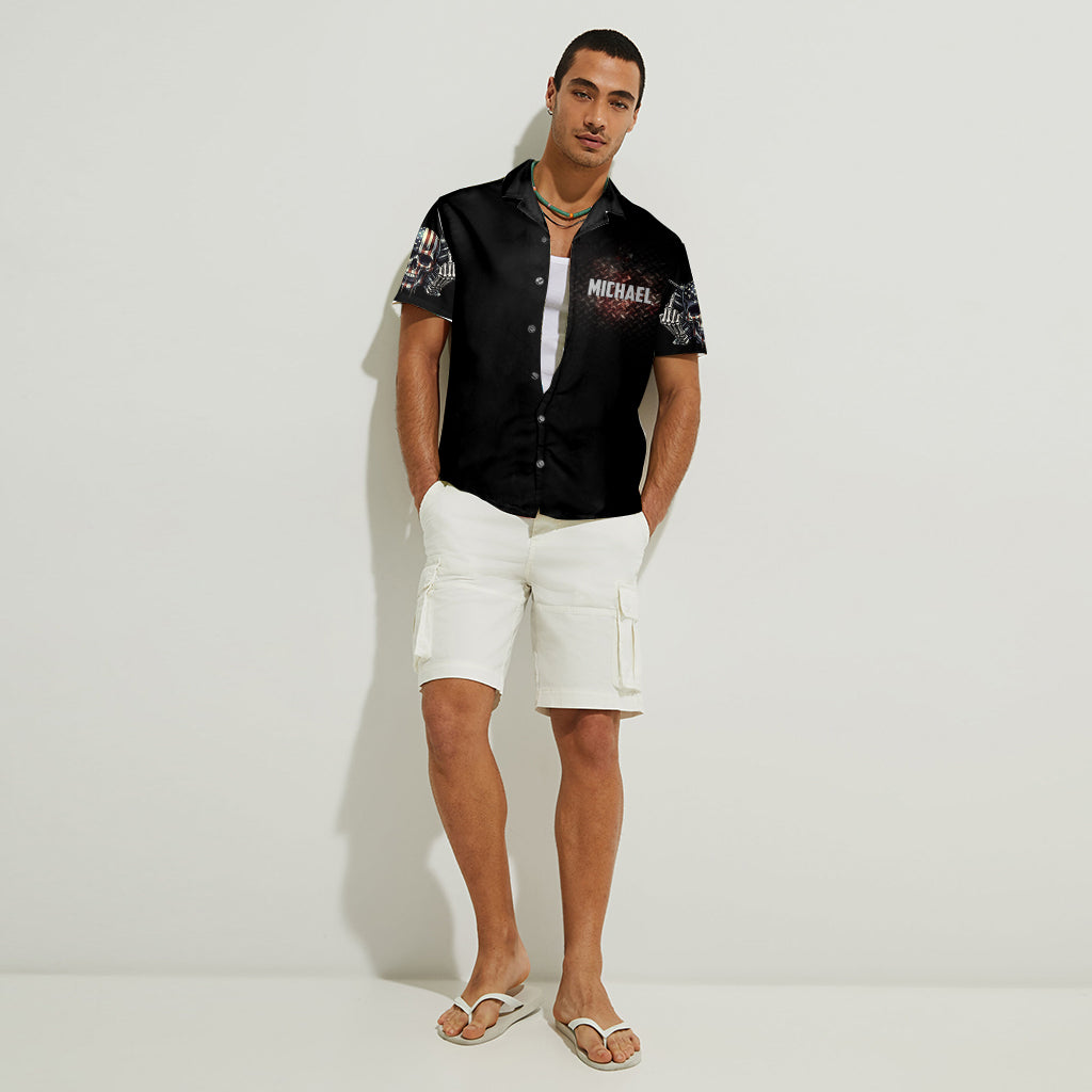 Baiser à voix haute - Chemise hawaïenne personnalisée à tête de mort