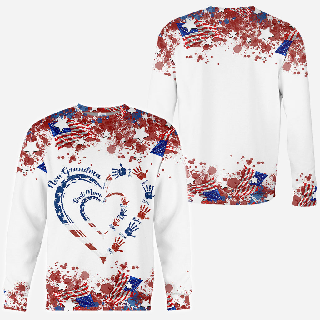 Première maman, maintenant grand-père - T-shirt personnalisé « Mamie »