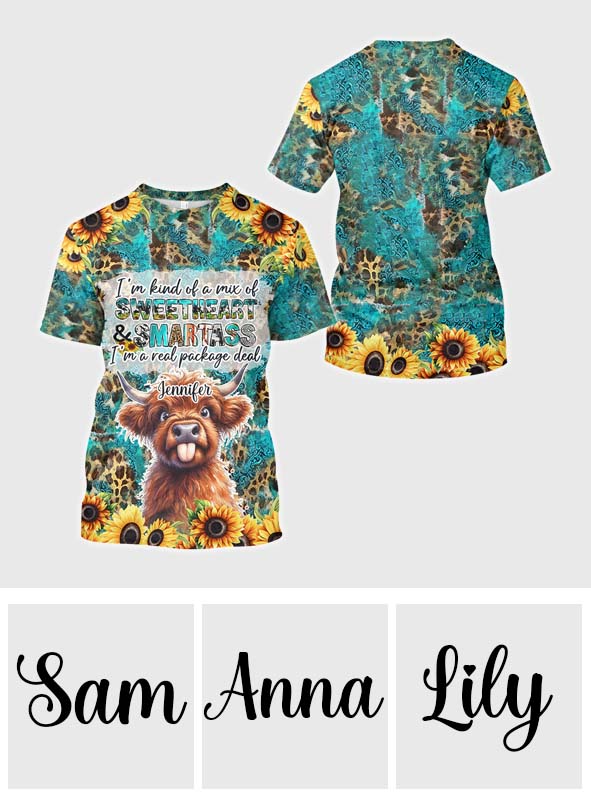 Vache des Highlands impertinente - Chemise personnalisée intégrale