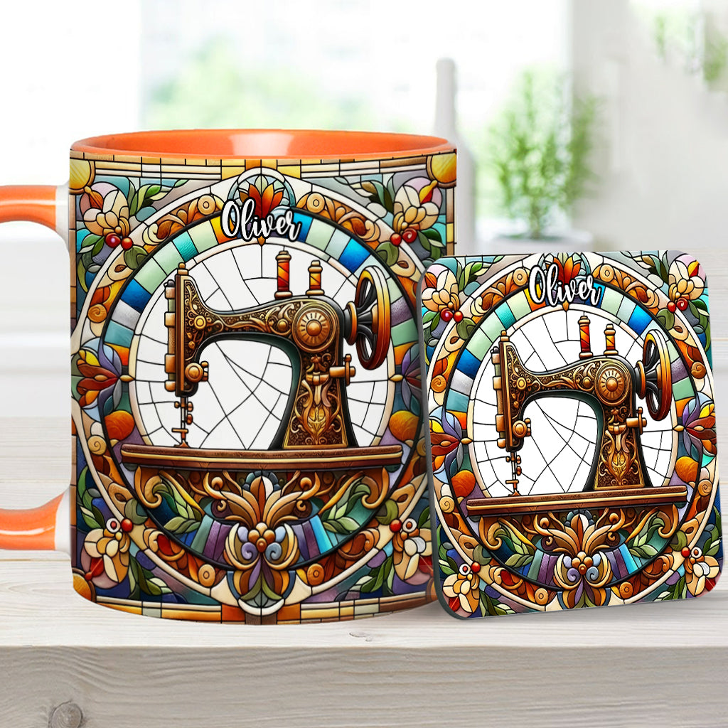 Mug personnalisé « Machine à coudre colorée » - Motif couture