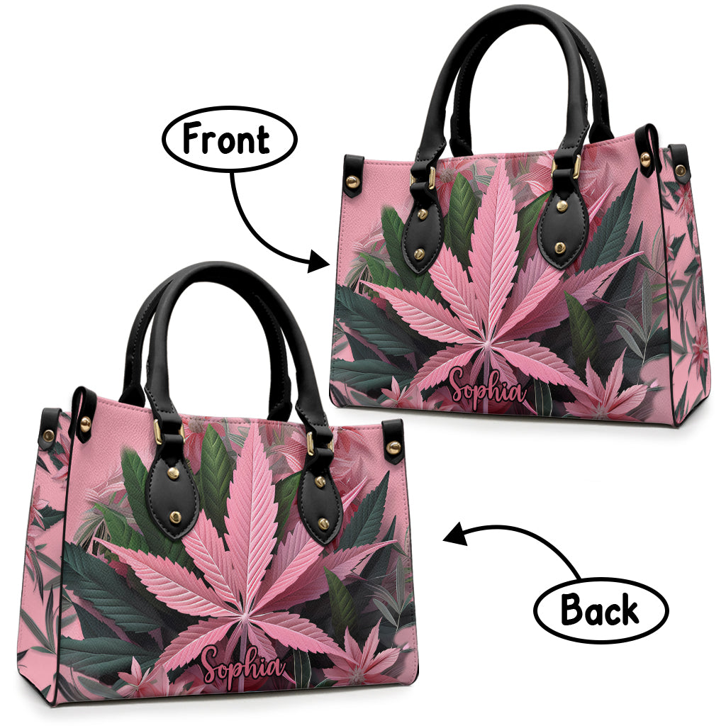 Sac à main en cuir rose « Stoner Chick » personnalisé