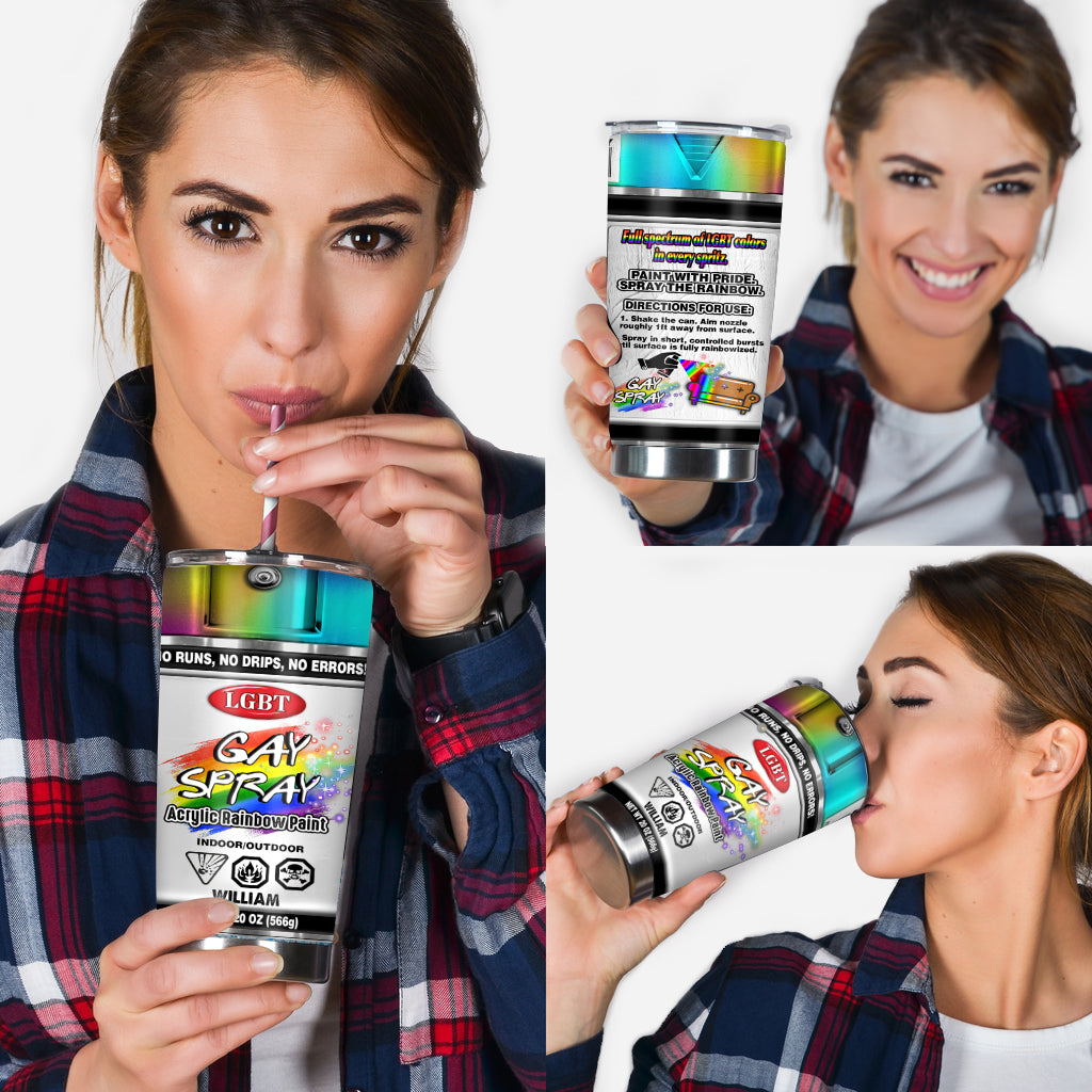 Gay Spray - Personalized LGBT Support Tumbler