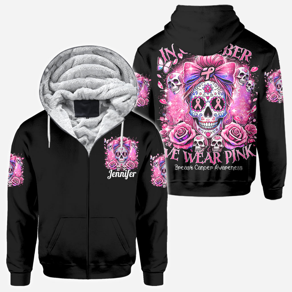 En octobre, on porte du rose - T-shirt personnalisé intégral pour la sensibilisation au cancer du sein