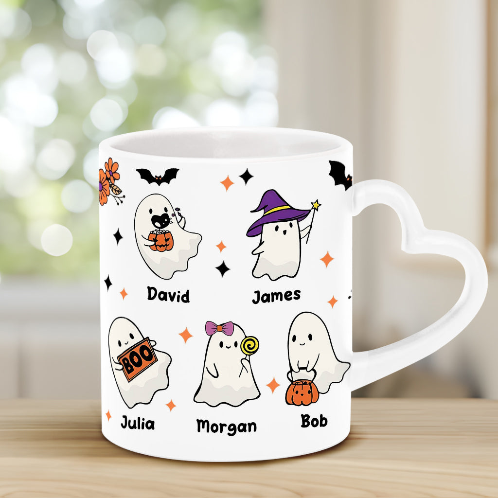 Nana's Boo Crew - Personalized Grandma Heart Handle Mug