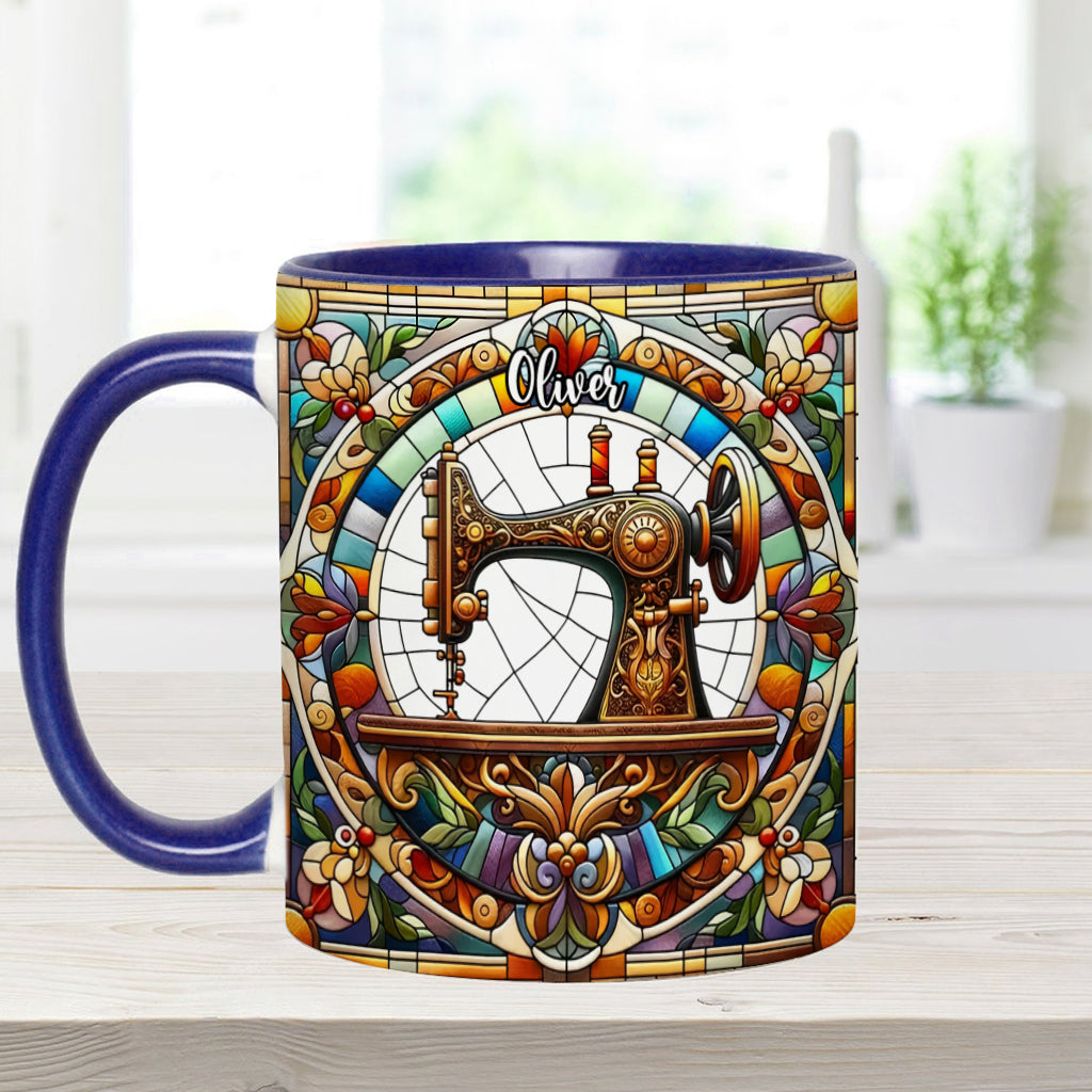 Mug personnalisé « Machine à coudre colorée » - Motif couture