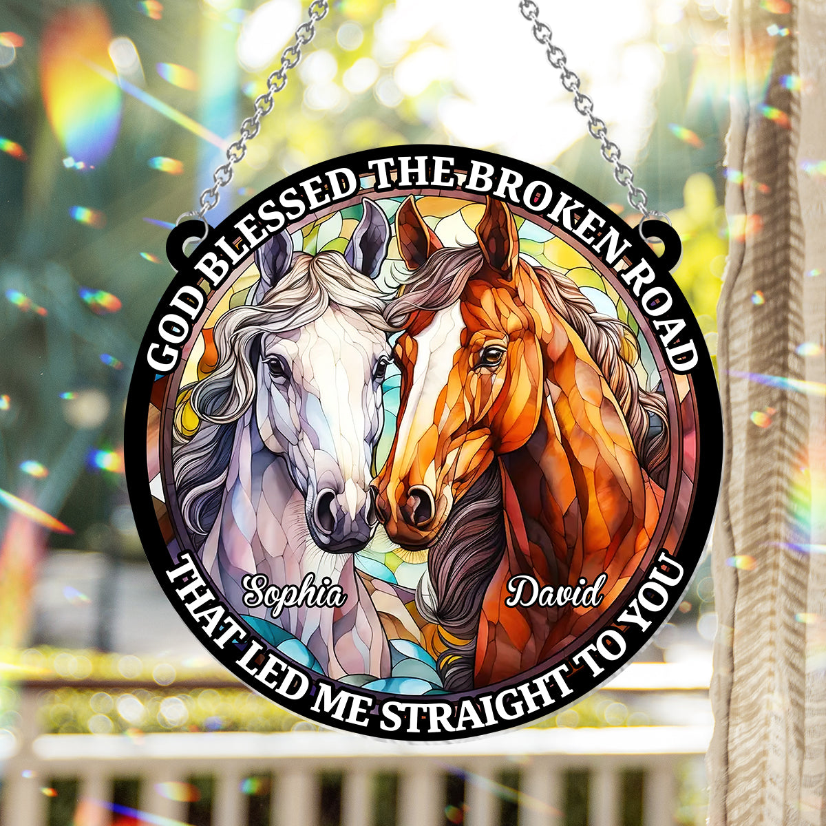 Let Me Straight To You - Personalized Horse Window Hanging Suncatcher Ornament
