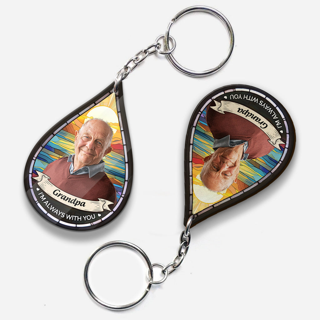 Je suis toujours avec toi - Porte-clés commémoratif personnalisé en forme de pièce