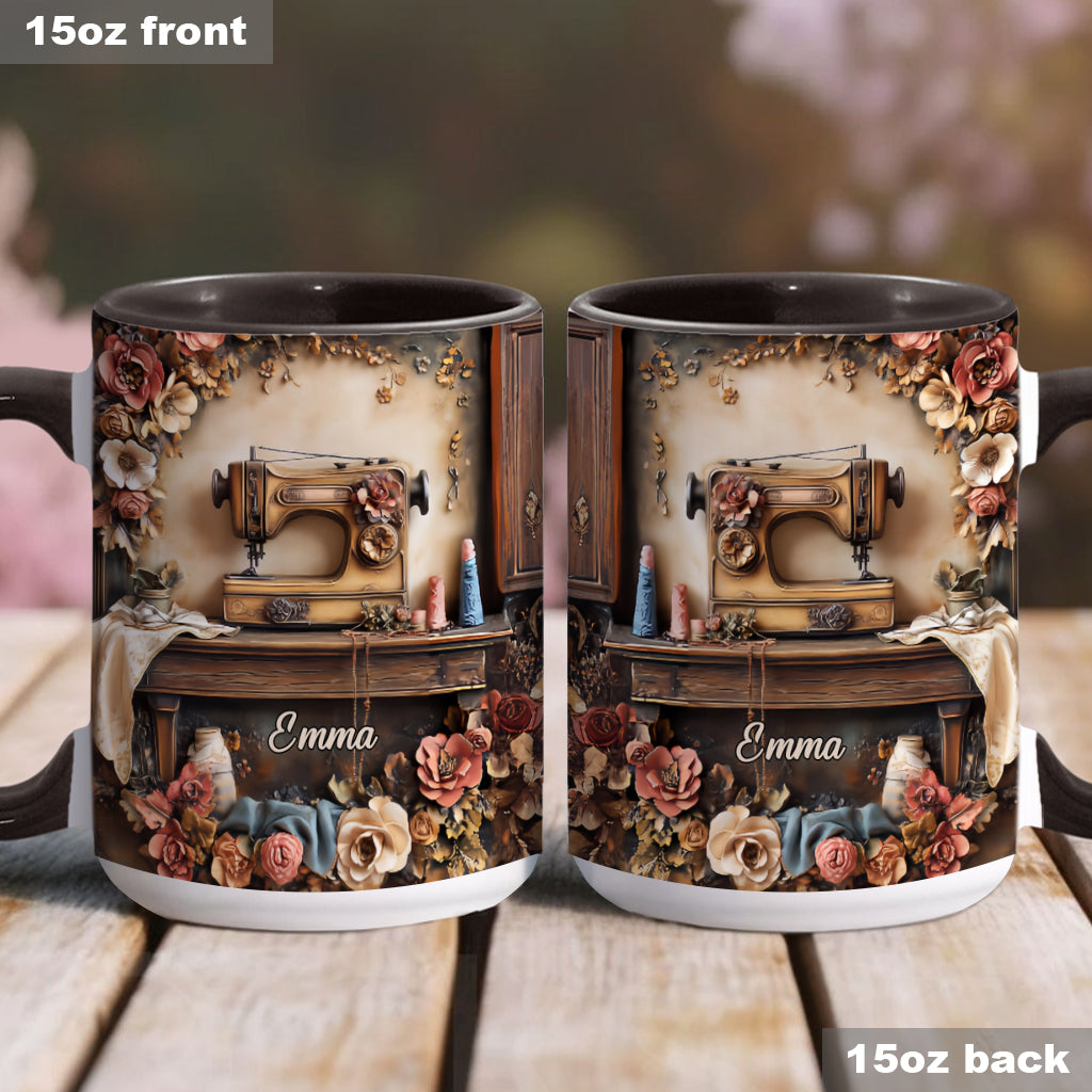 Mug personnalisé « Magnifique machine à coudre »