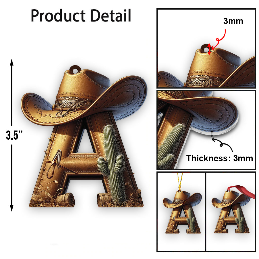Western Letters - Personalized Ornament