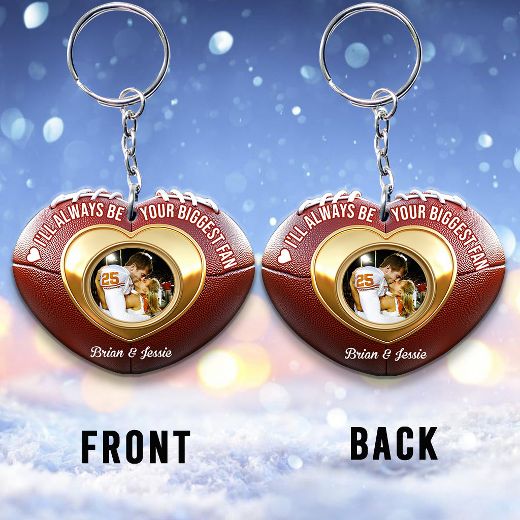 Your Biggest Fan - Personalized Football Keychain