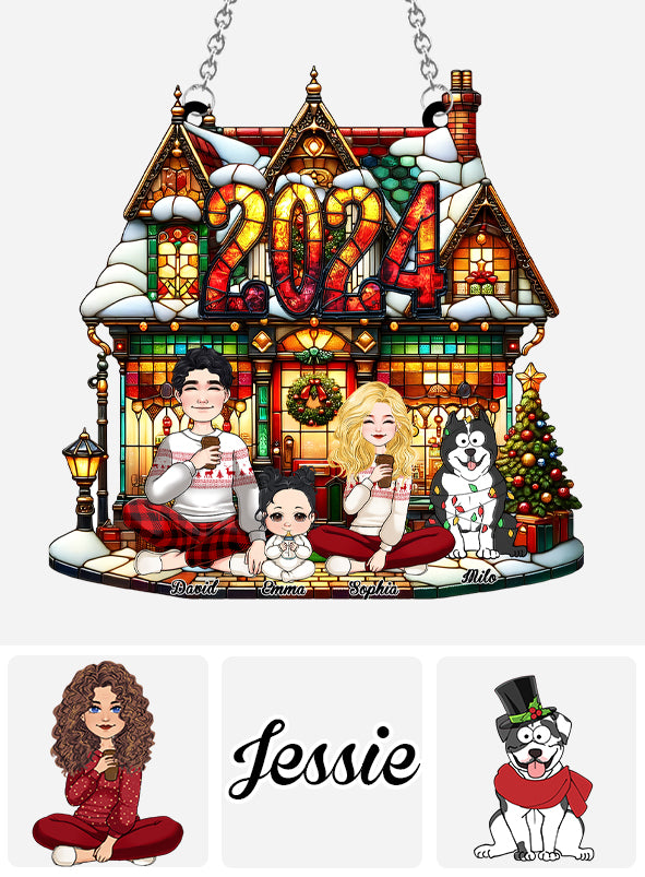 C'est nous - Ornement attrape-soleil personnalisé à suspendre à la fenêtre pour toute la famille 