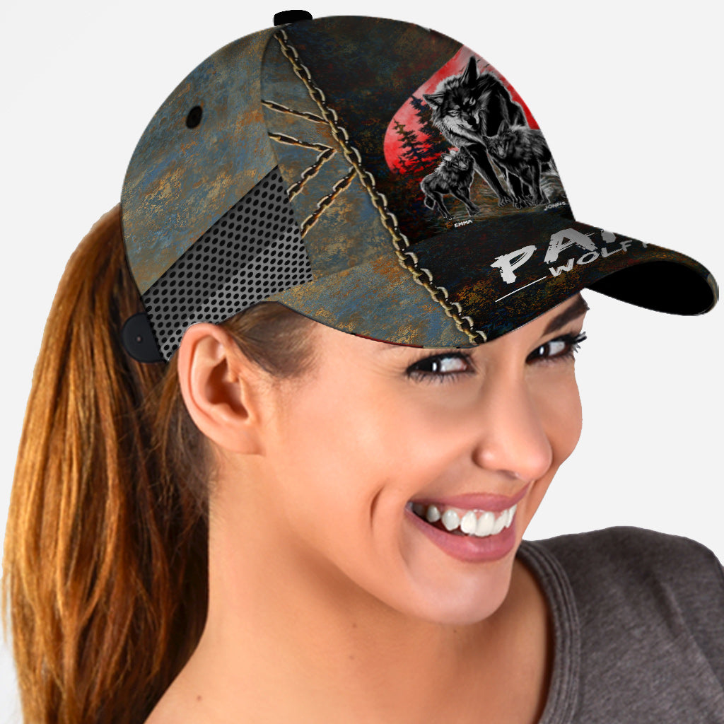 Casquette classique personnalisée « La meute de loups de grand-père »