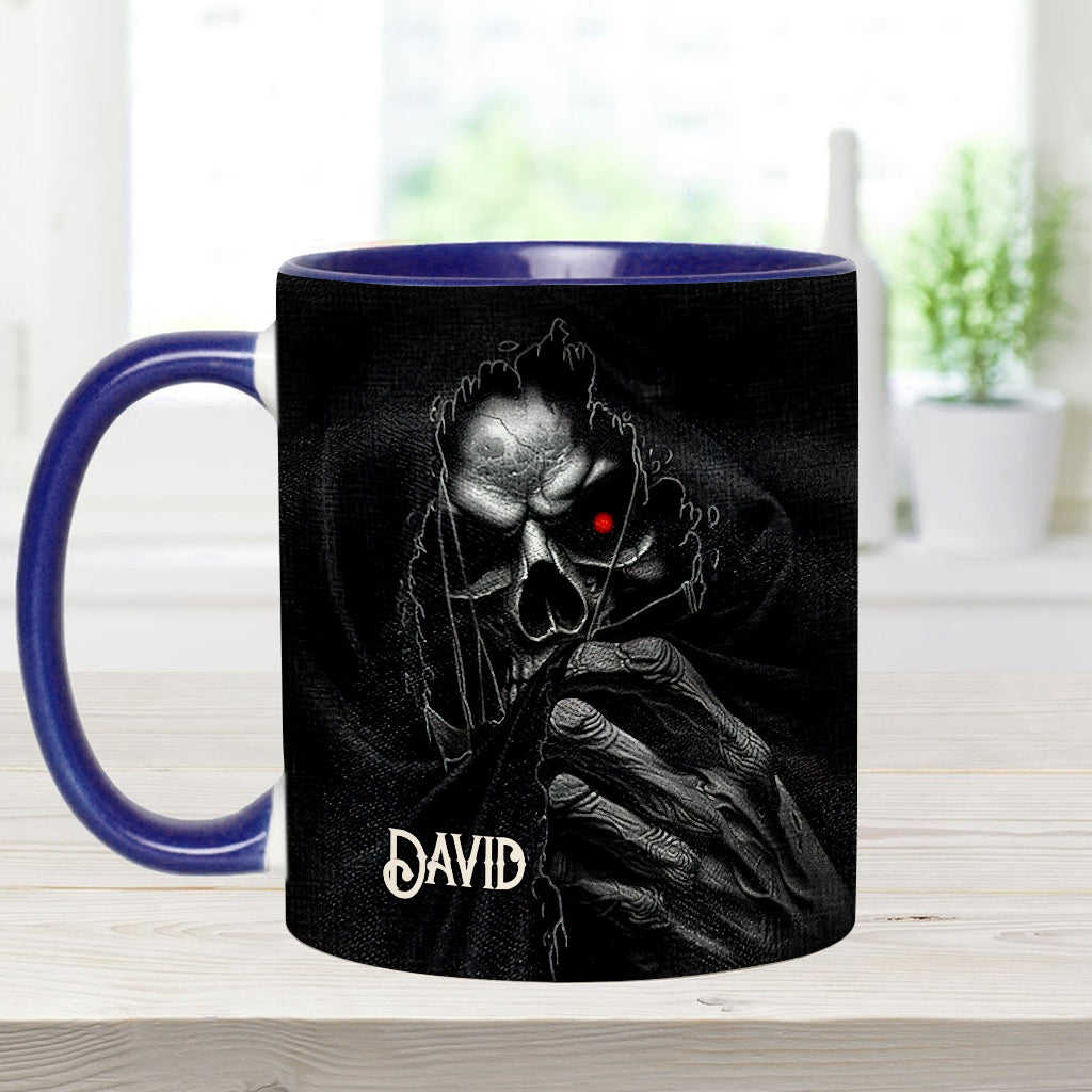 Mug personnalisé « Le Visage Caché » avec motif crâne