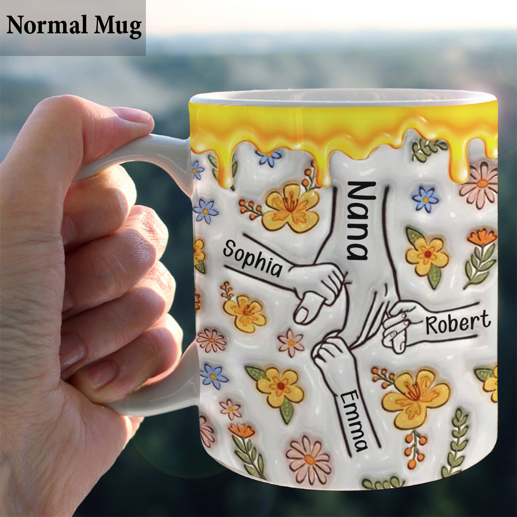 Tu nous tiens la main - Mug personnalisé pour maman