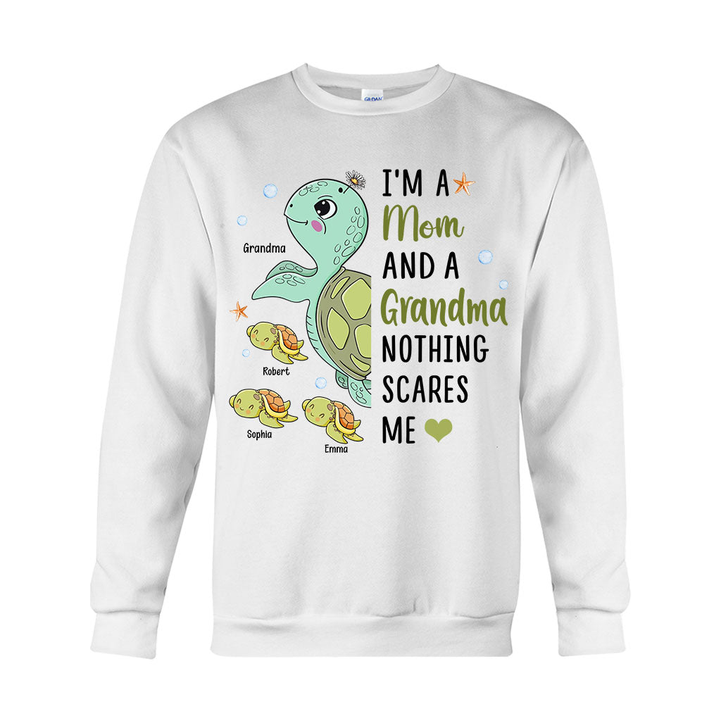Rien ne me fait peur, mamie (version tortue) - T-shirt et sweat à capuche personnalisés pour mamie