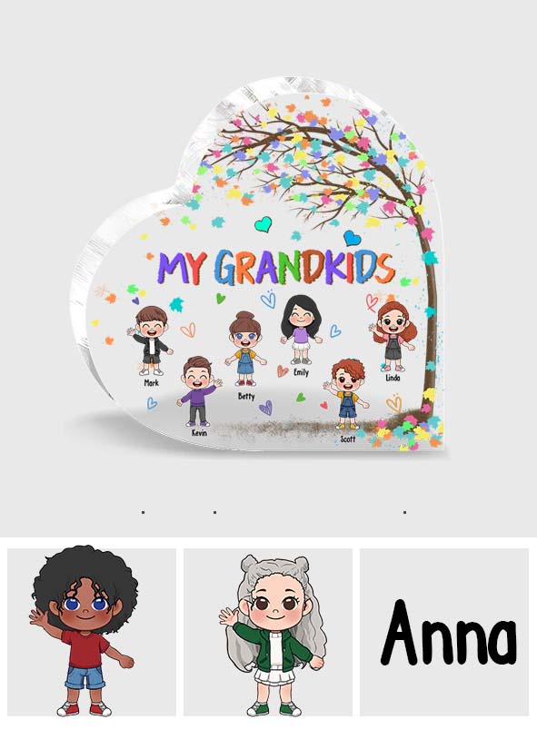My Grandkids - Personalized Grandma Custom Shaped Acrylic Plaque
