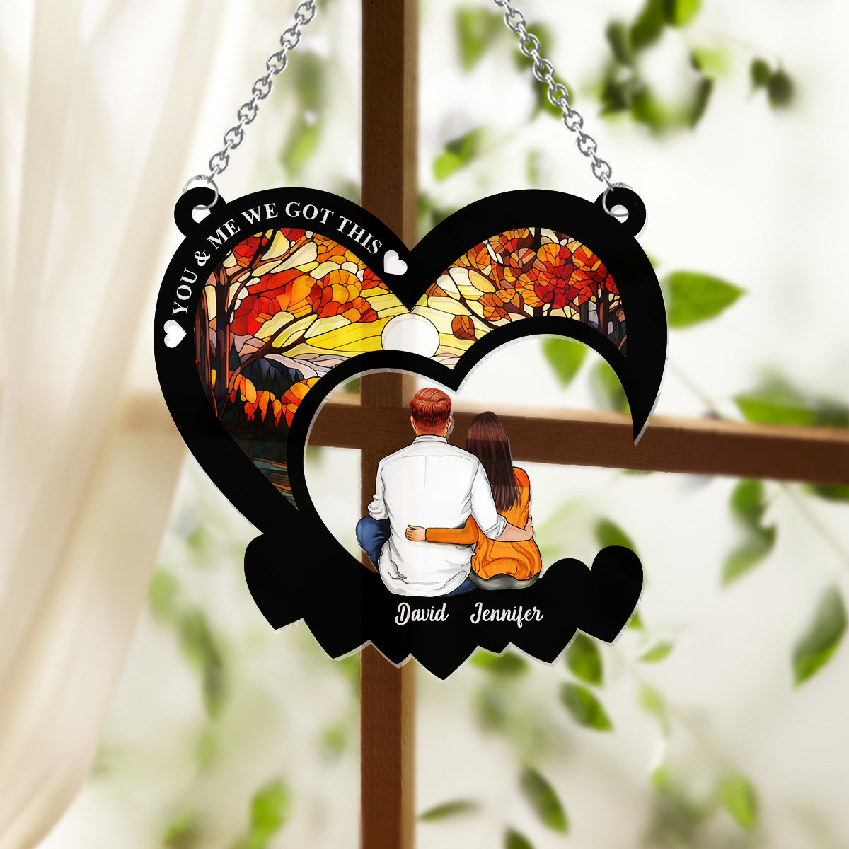 You & Me We Got This - Personalized Couple Window Hanging Suncatcher Ornament