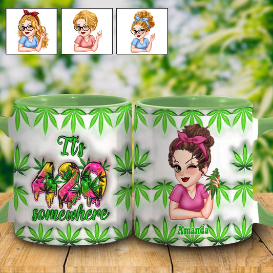 It's 420 Somewhere - Personalized Weed Accent Mug