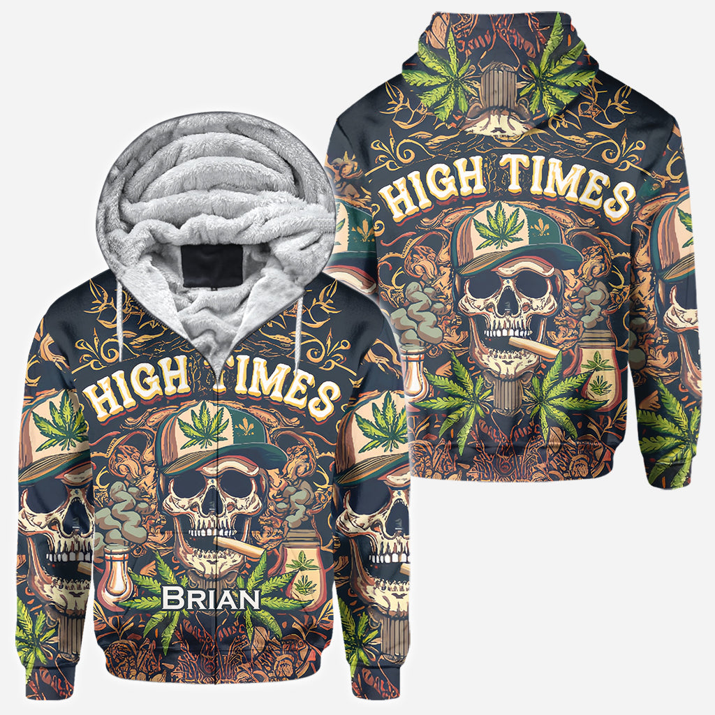 T-shirt personnalisé High Times Skull 420 - Motif cannabis intégral