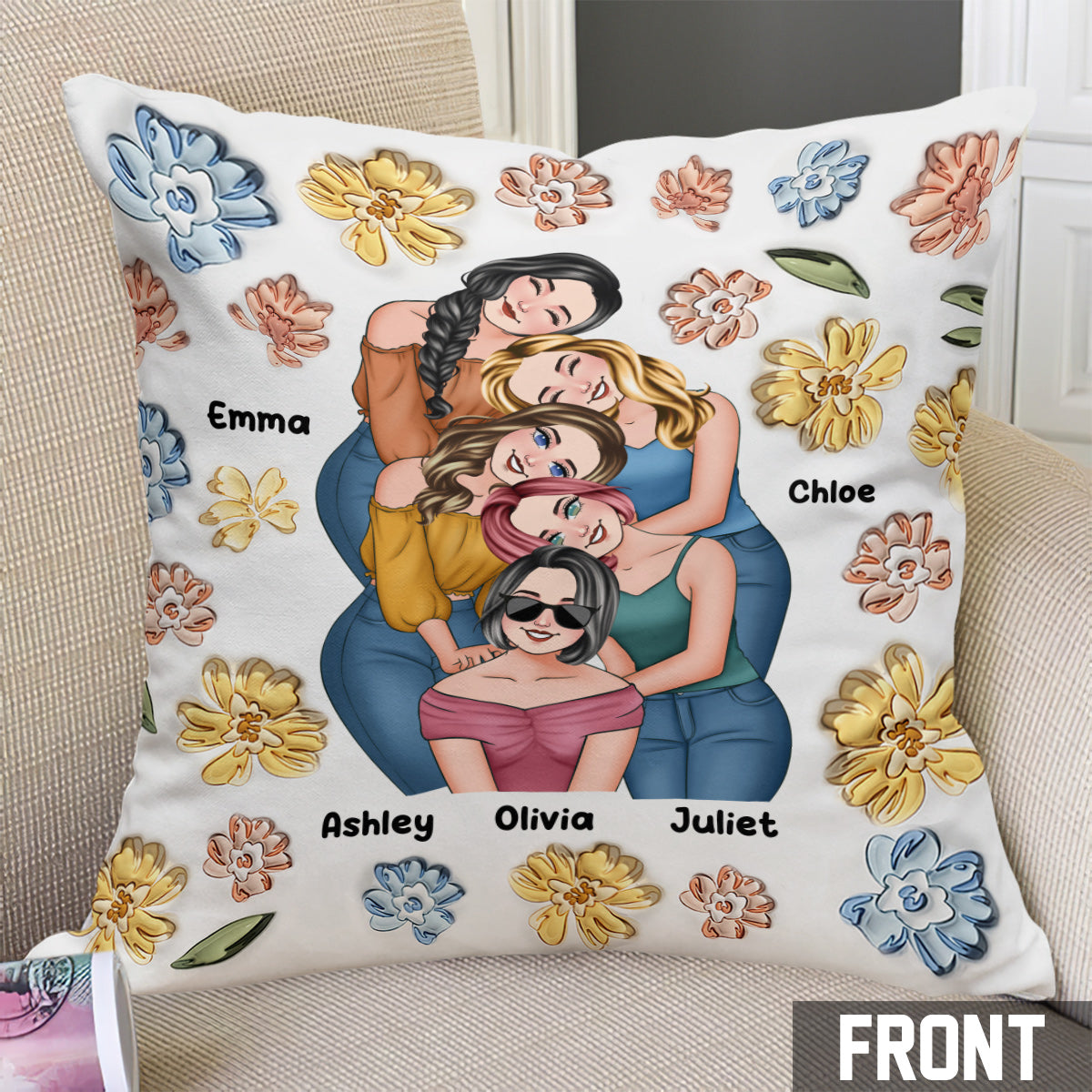 Félicitations pour être ma meilleure amie ! - Coussin personnalisé pour meilleure amie