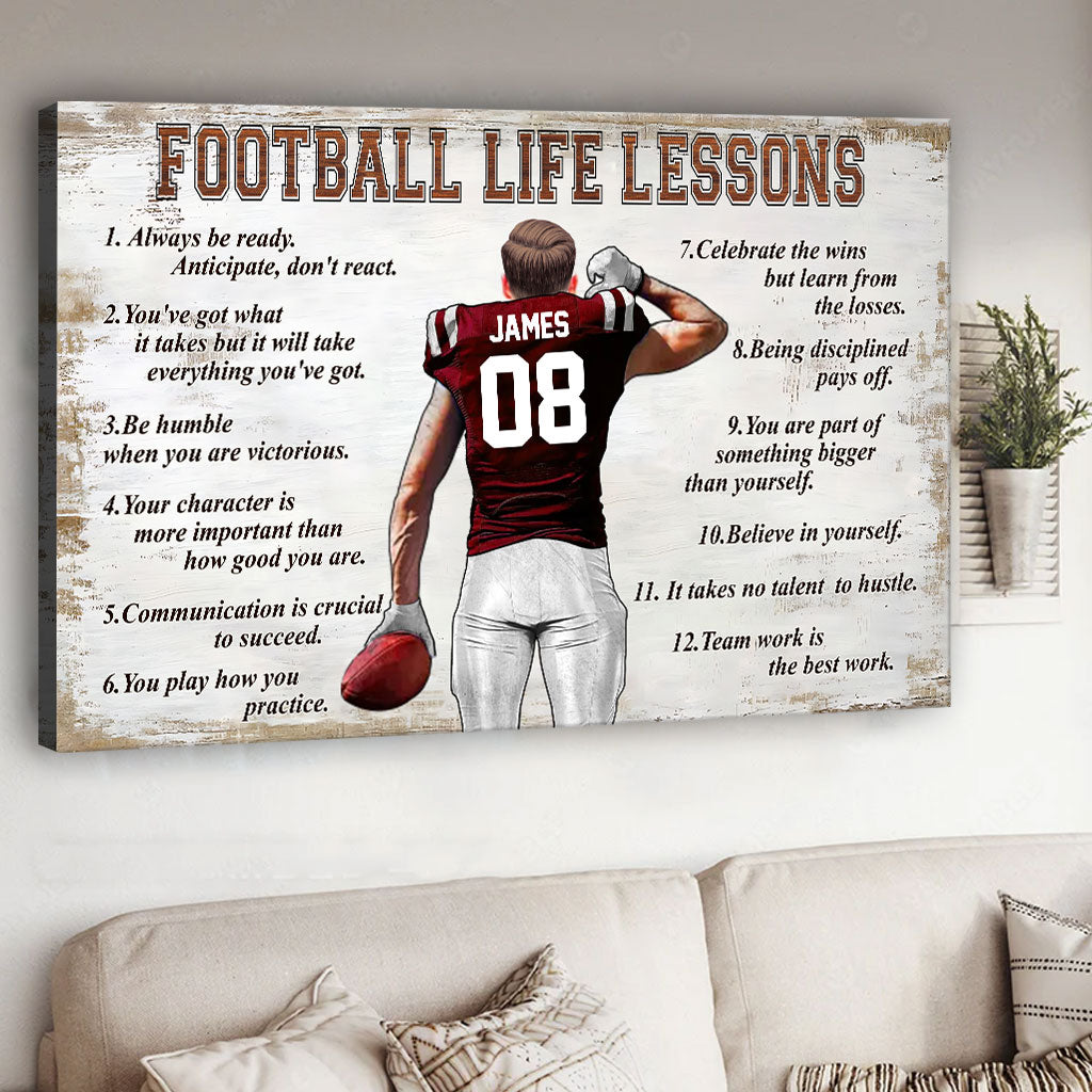 Leçons de vie du football - Toile et affiche personnalisées sur le thème du football