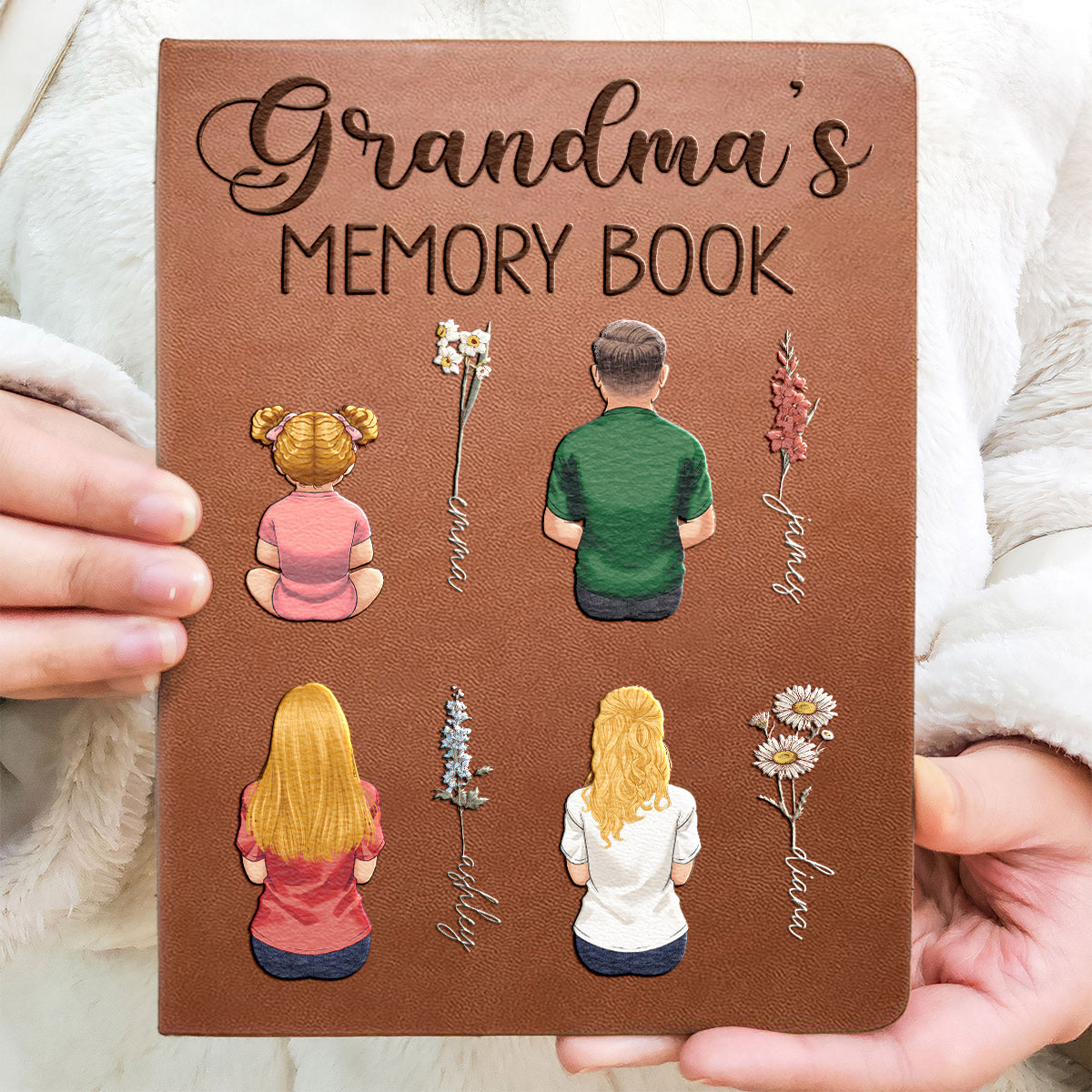 Grandma's Memory Book - Personalized Grandma Leather Journal